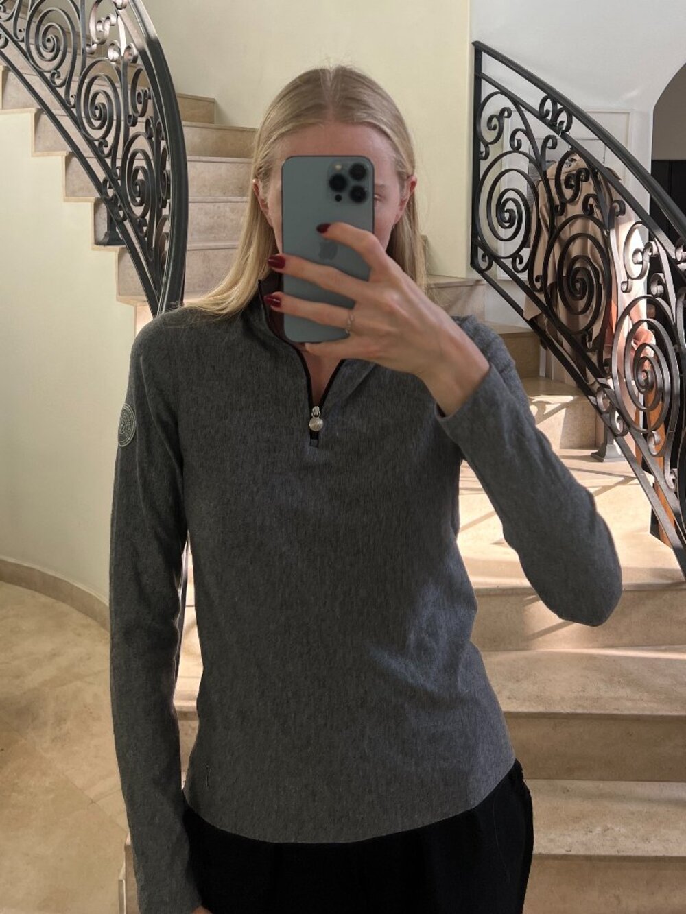 GOLFINO Alessia Techno Wool Quarter Zip 36 NWT